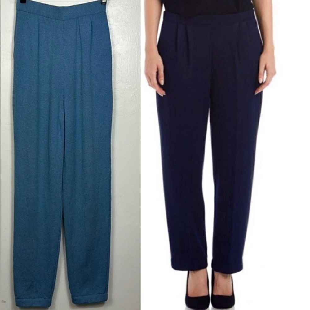 St. John Collection By Marie Gray Santana Knit Pull-On Pleated Pants Size 2